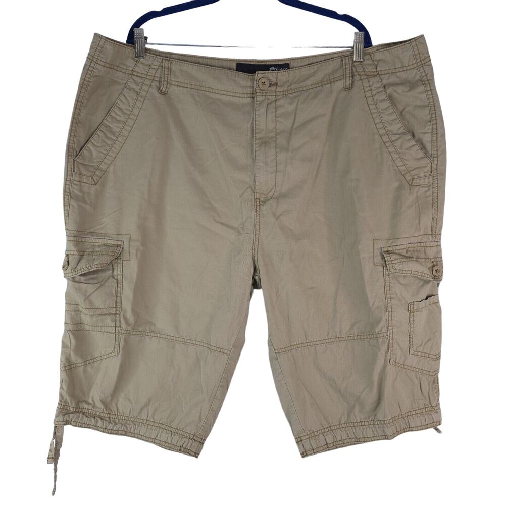 Plugg Cargo Shorts Mens Size 44x14 Tan 100% Cotton Baggy Skater‎ Fishing Utility